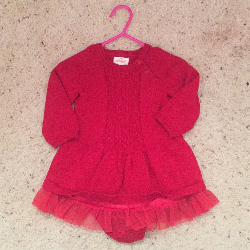 Red sweater dress